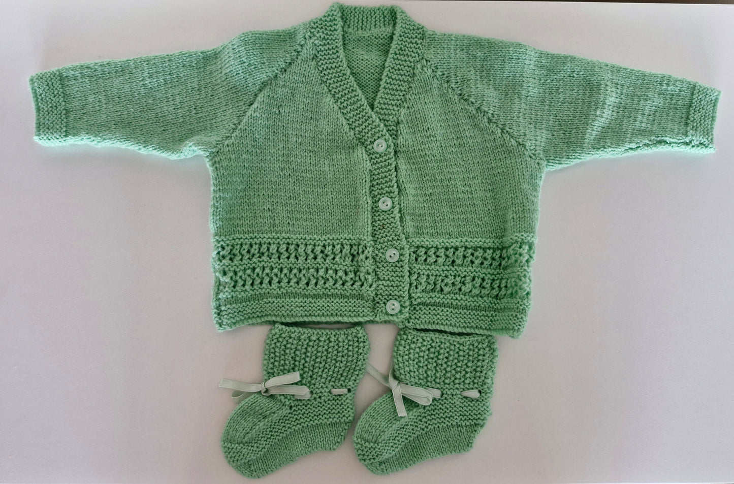 Baby Knitted Cardigan Set - Forest