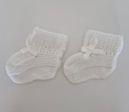Baby Knitted Cardigan Set - Snow