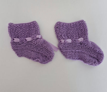 Baby Knitted Cardigan Set - Lavender