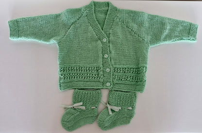 Baby Knitted Cardigan Set - Forest