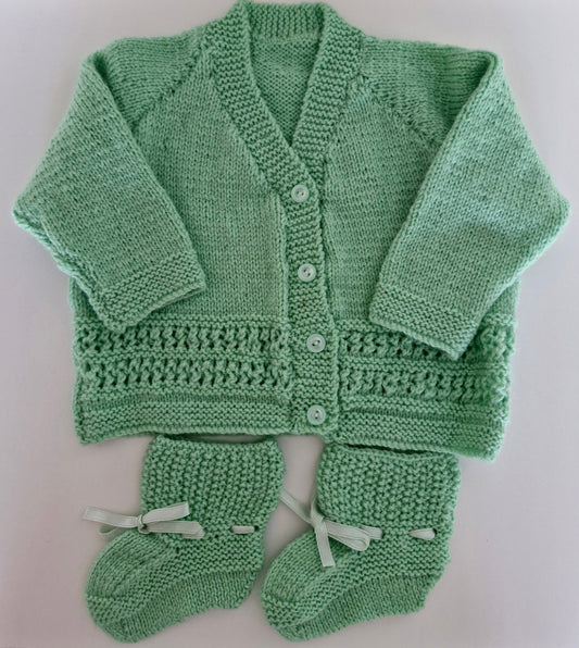 Baby Knitted Cardigan Set - Forest